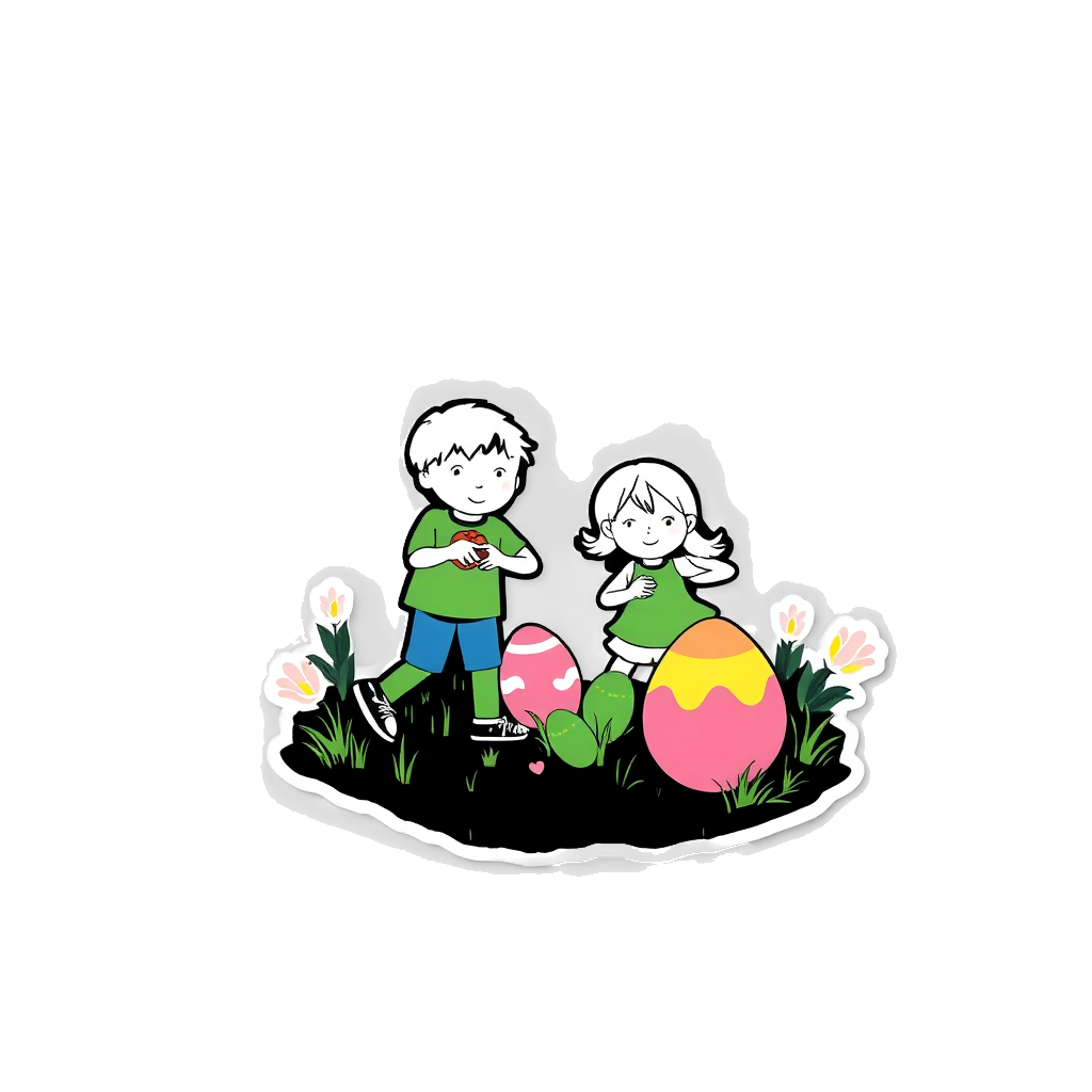 children on an Easter egg hunt