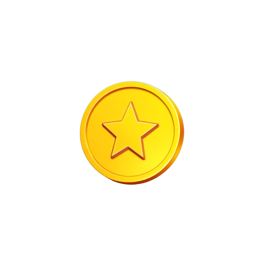 yellow coin with a star