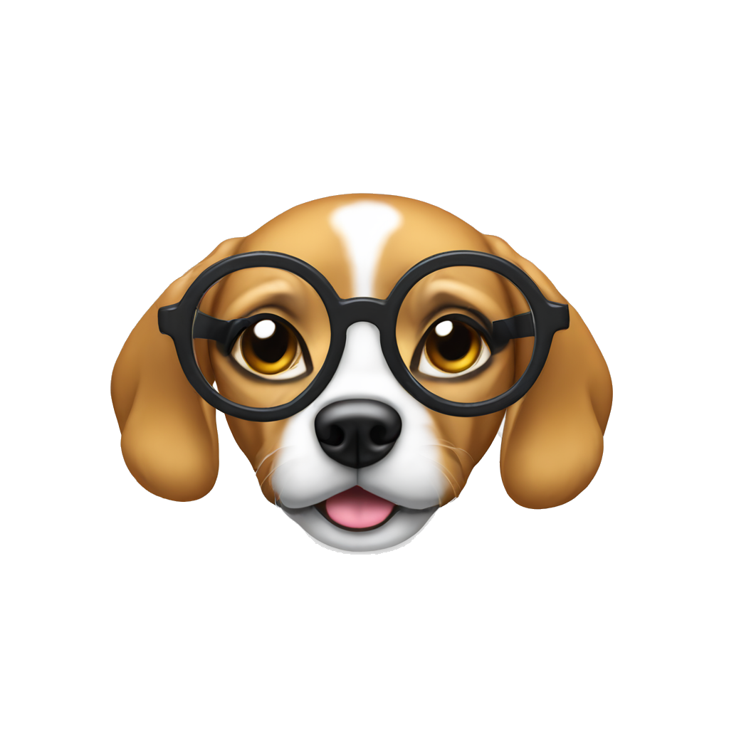 chien avec des lunettes dab