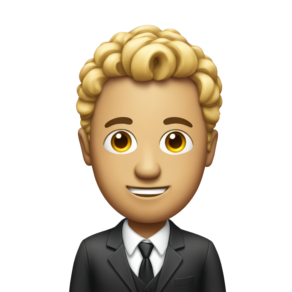 create me a business man emoji but his head/face is the rolling stone logo