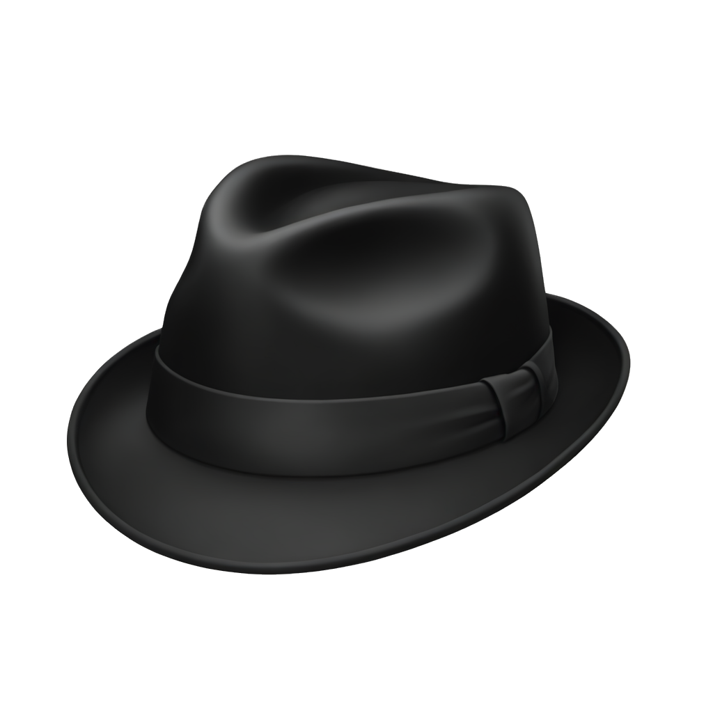 one fedora, black, not worn, just the hat