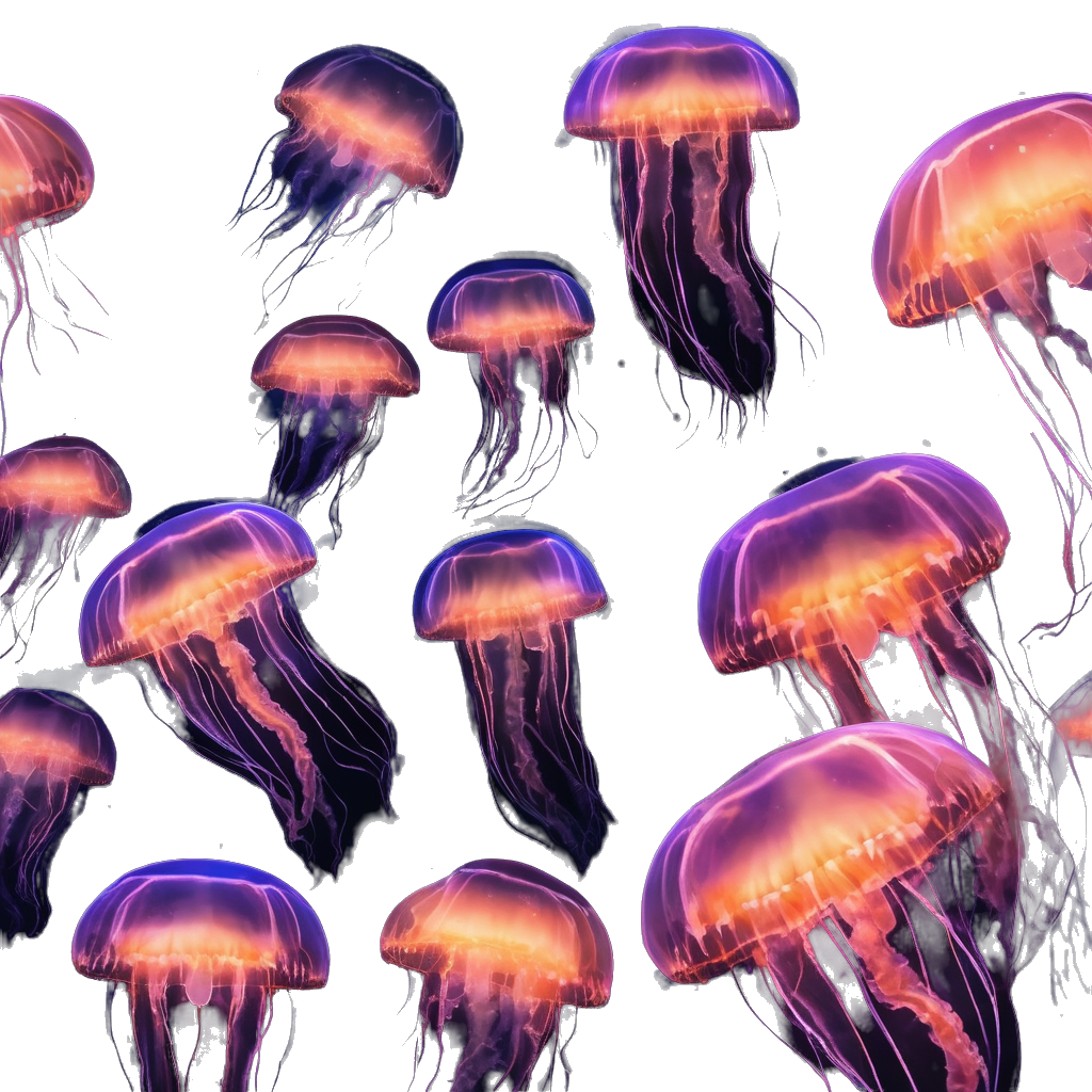 jellyfish glowing in dark