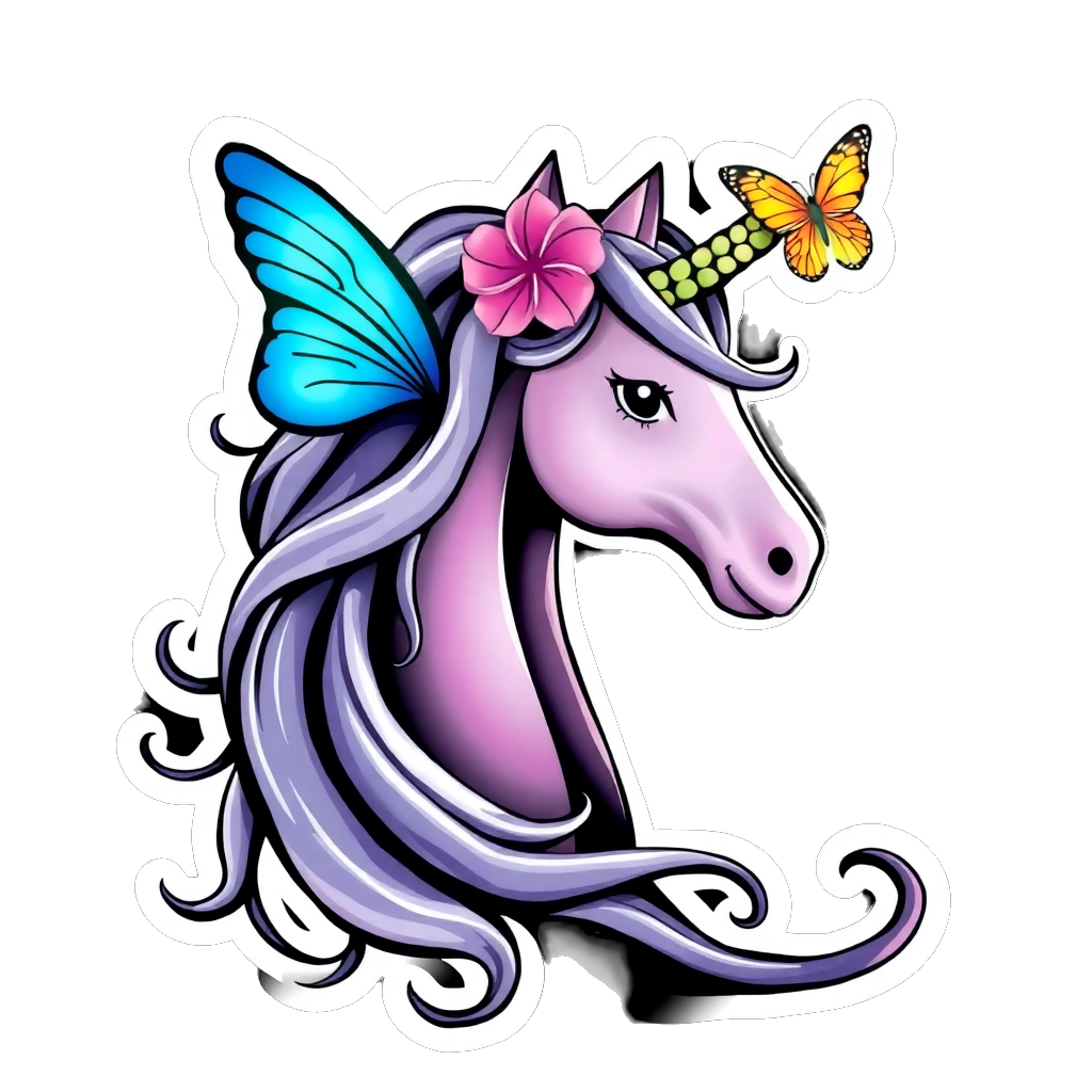 unicorn with butterfly