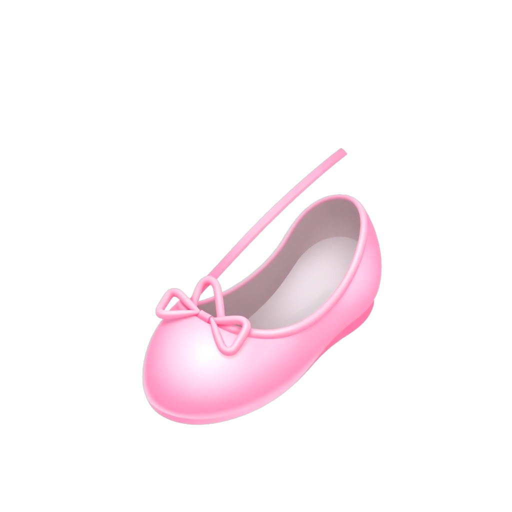 a pink ballet shoes, kawaii style, cute, pastel pink theme