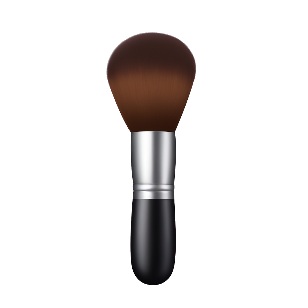 makeup brush with sparkles