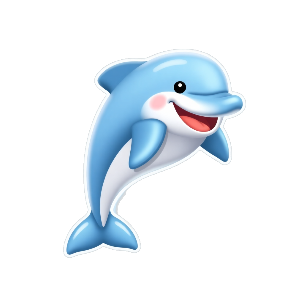 happy dolphin jumping
