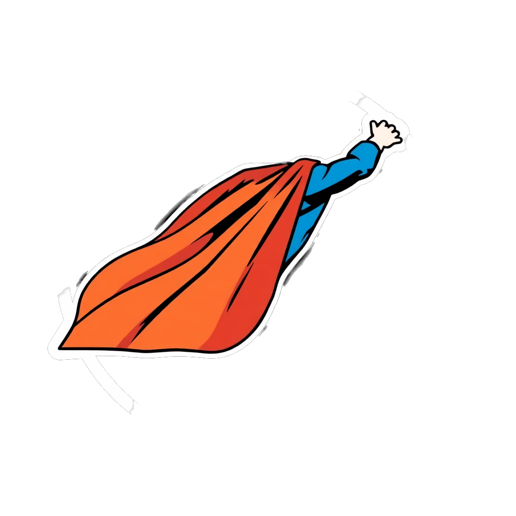 superhero cape fluttering